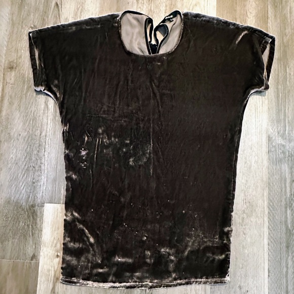 Madewell Gray Velvet Tie Neck Tunic/Dress - Picture 9 of 15